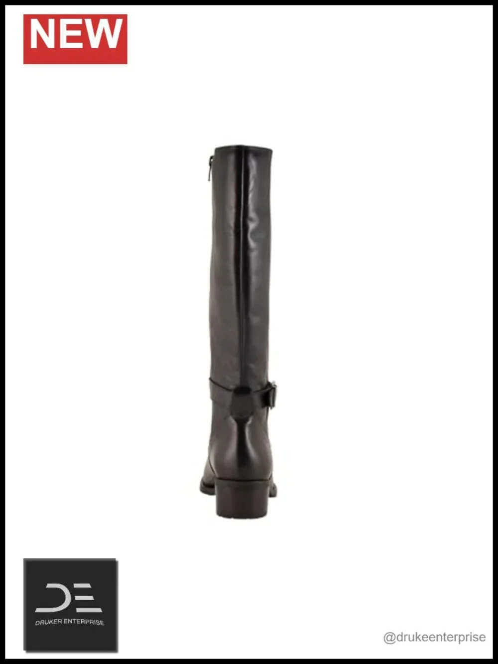 Women's Knee-High Leather Snow Boots Waterproof Zipper Round Toe Winter Work